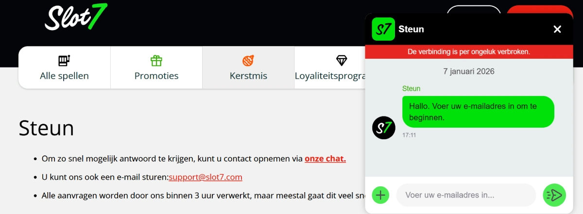 slot7 casino ondersteuningsservice